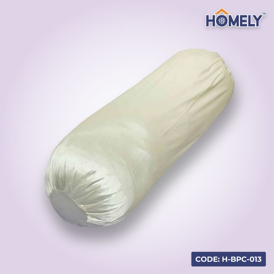 OFF WHITE SATIN BOLSTER COVER- H-BC-013